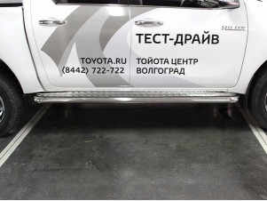 Пороги с листом d-60 для Toyota Hilux VIII Рестайлинг 2020 – н.в. TH20_2