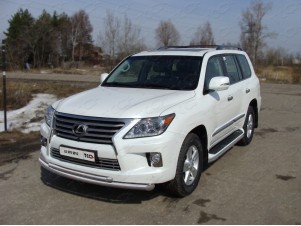 Защита передняя двойная 76-50 мм для Lexus LX-570 № LEXLX57012-08