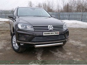 Защита передняя овальная 75х42 мм для Volkswagen Touareg № VWTOUAR14-13